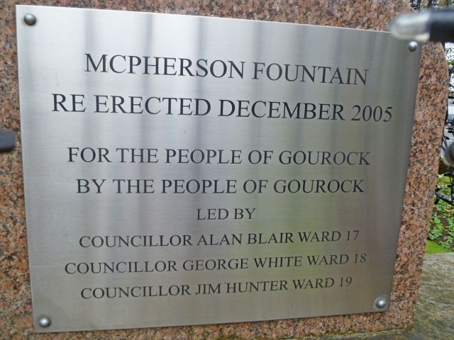 McPherson Fountain plaque