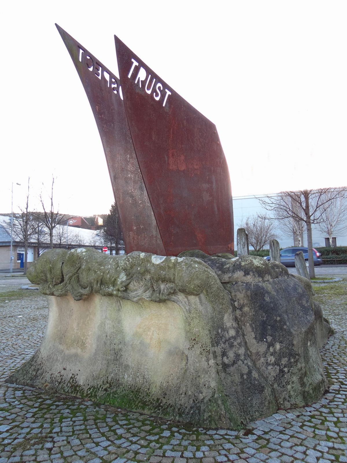 Prospect and trust– wrecked ship – between College refectory and Waterfront Leisure Centre Seat at cinema – on front at cinema