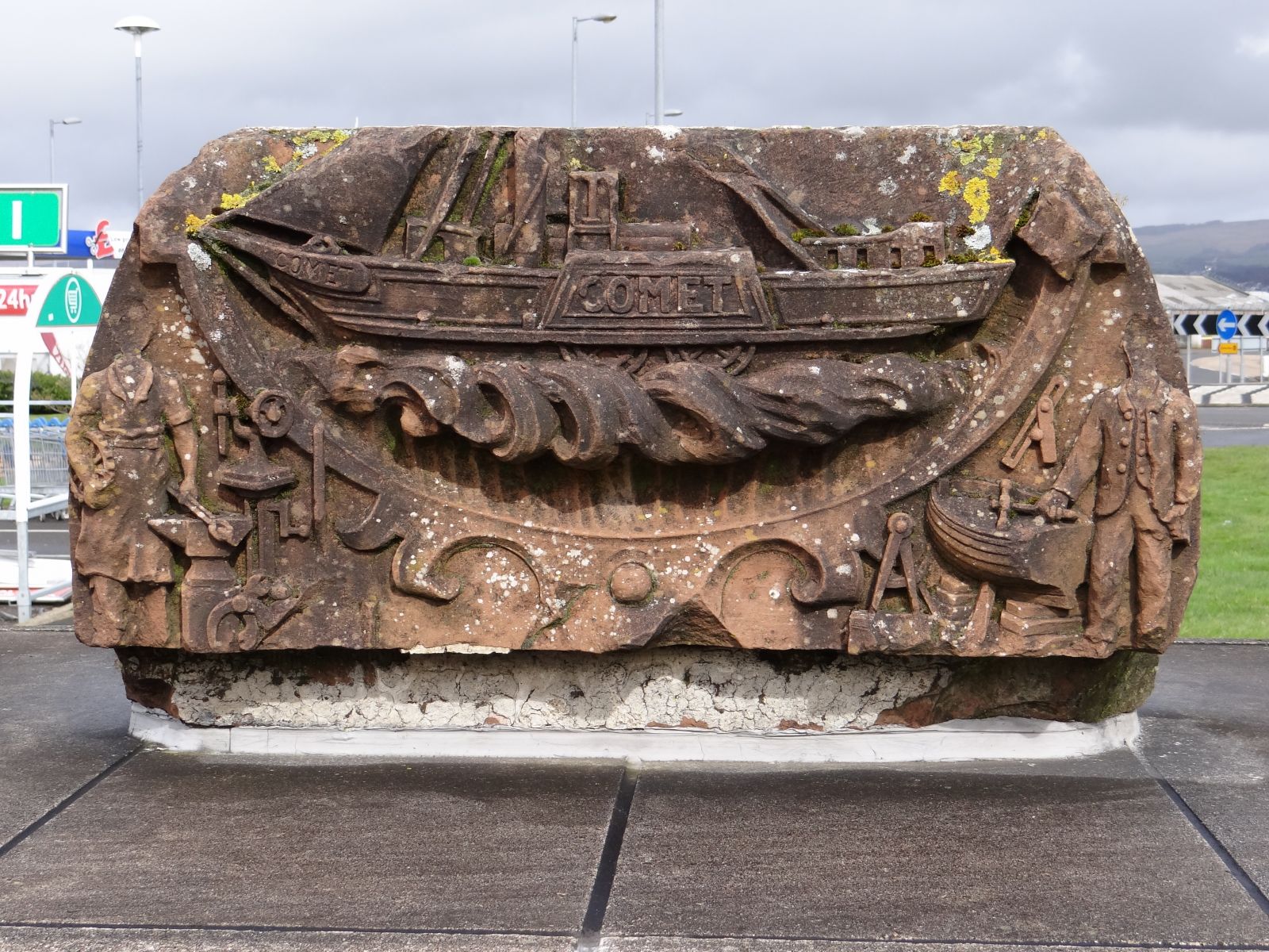 Comet Sandstone.  Said to be part of John Wood shipyard building where ship was built