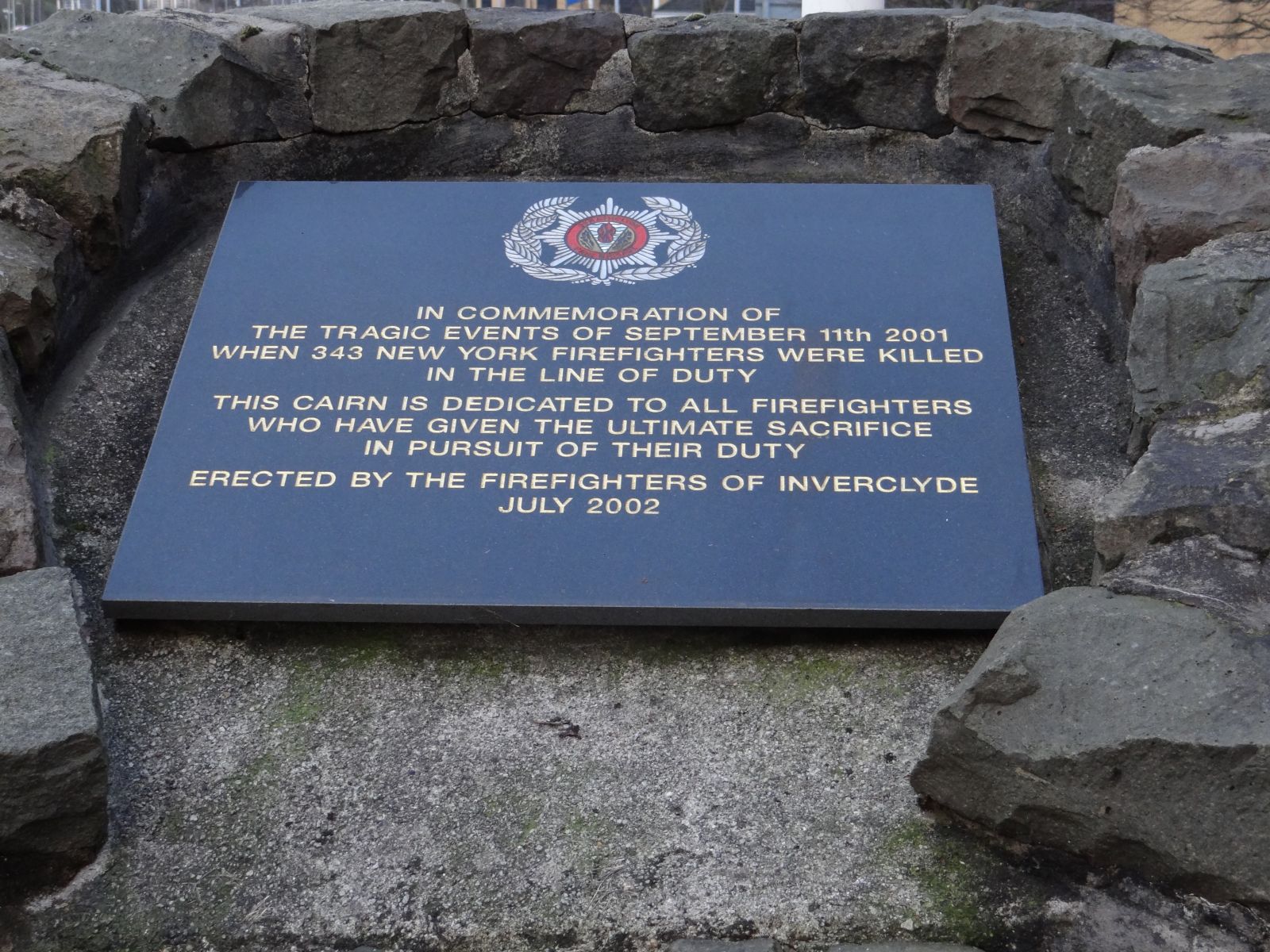 Memorial Fire Station plaque